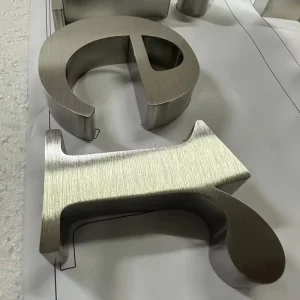 Factory Custom Business Metal Letter Logo Silver Metal Letter Silver Brushed Stainless Steel Office Signs