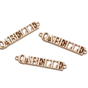 Factory Custom Hollow Letter Name Logo Metal Tags Labels for Handbags