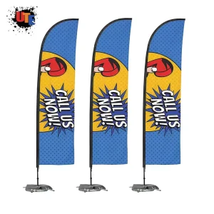Factory Custom Knife Flag Pennant Fiberglass Pole Waterproof Durable 1440dpi Ultra Clear Printing for Business Exhibitions