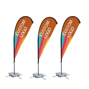 Factory Custom Logo Durable Outdoor Scrolling Feather Flags Fiberglass Flagpole Polyester Material Digital Printing Easy Install