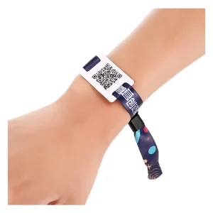 Factory Custom Logo Ecofriendly Woven Festival Promotion Advertising Event Soft Textile NFC RFID Wristband Bracelet Adjustable