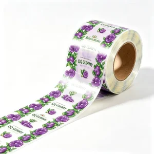 Factory Custom Logo Printed 50KGS Soft Cellulose Cellophane Iridescent Iron Supplement Soft Candy Wrapper Twist Film Roll
