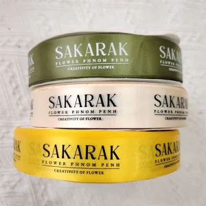 Factory Custom Logo Printing Polyester Grosgrain Ribbon Packing Ribbon for Gift Packaging