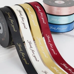 Factory Custom Logo Silk Screen Printed Gift Personalised Ribbons Polyester Ribbon