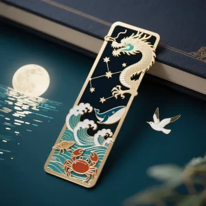 Factory Custom Metal Enamel Anime Brass Bookmarks Hollow Design with Logo Tassel Welding Technique