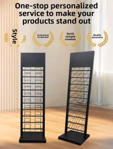Factory Custom Modern Flat Pack Metal Vertical Display Rack Stand Cabinet Door Color Board Customizable Floor Standing for