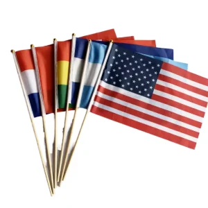 Factory Custom Polyester Double Sided Hand Hold Flag Advertising Campaign Outdoor Banner Decorations