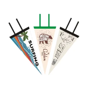 Factory Custom Print Vintage Felt Pennant Banner Triangle Flag Custom Sublimation Pennants for Camping