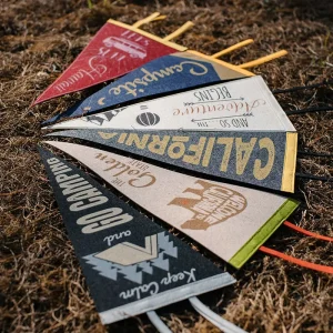 Factory Custom Printed Felt Pennant Flag Triangle Hanging Banner Multi Design for Sports Event Home Wall Decor Holiday