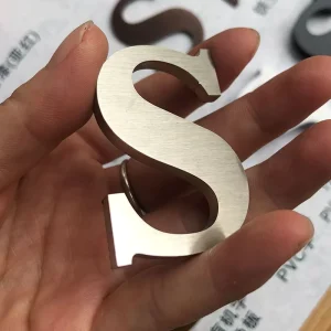 Factory Custom Solid Metal Stainless Steel Alphabet Decoration Letters Brushed for Office Shops Home or Car Application
