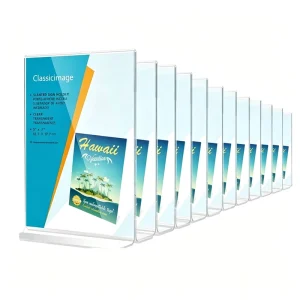 Factory Custom Transparent Double Sided Acrylic Sign Holder A4 Desk Display Table Menu Stand for Office Home