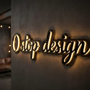 Factory Customization 3D Logo Signage Metal Backlit Salon Name Board for Business LED Light for Buildings and Weddings
