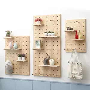Factory Customization Pegboard Wall Wooden Pegboard Display Stand for Home or Retail Shop