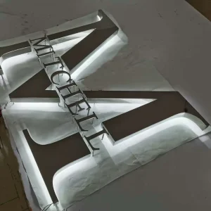 Factory Customized 3D Acrylic Outlet Stainless Steel Channel Letters LED Light Front Lit Advertising Shop Sign