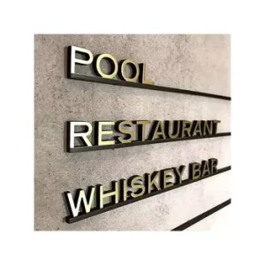 Factory Customized 3D Stainless Steel Metal Logo Business Wall Sign Brand Shop Company Restaurant Letters IP65