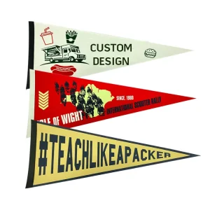 Factory Customized Color Printing Felt Flag Sport Party School Home Triangle Felt Flag Advertising Felt Pennant Flag