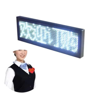 Factory Customized LED Glowing Badge Pin Wearable LED Name Badge LED Price Tag LED Display Badge for Party