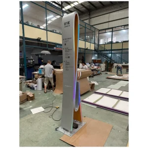 Factory Customized Shapes 3D Freestanding Advertising Sign Mall Directional RGB LED 304 Stainless Steel Wayfinding Decoration