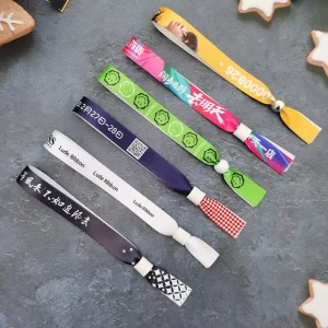 Factory Customized Twill Printed Eco friendly Wristband Event Logo Custom Festival Fabric Elastic Promotional Wristband