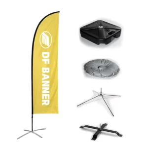 Factory DIY Size & Pattern Outdoor Advertising Beach Feather Flag for Trade Show Promotion