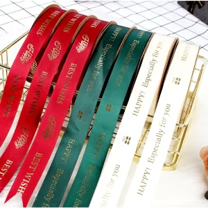 Factory Decoration Printing Gifts Grosgrain Ribbon Custom 1inch Logo Birthday Personalized Flower Ribbon