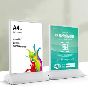 Factory Desktop Rechargeable Movable Wireless Light Box A5 Double Sided Light Box Magnetic Light Emitting Billboards