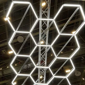 Factory Direct 14 Grid LED Light Garage Workshop Car Detailing Lighting Hexagon LED Light for AC Ceiling