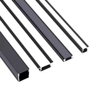 Factory Direct Black LED Aluminum Profile With Milky Cover For Modern Interior Lighting And Modern Office Workspace