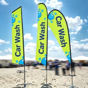 Factory Direct Bulk Teardrop Flag Pennant Polyester Custom Logo Waterproof Fiberglass Aluminum Flagpole Corporate Branding
