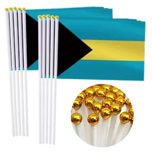 Factory Direct Custom Double Sided Bahamas Mini Handheld Flags Personalized Hand Waving Flags for Team Activities