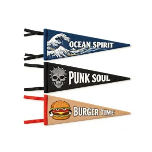 Factory Direct Custom Sized Triangular Printed Felt Wall Pennants for Universities Personalized Banner with Your Logo Business