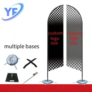 Factory Direct Custom made Outdoor Advertising Exhibition Beach Pennant Flags with Digital Printing and Logo Polyester Material