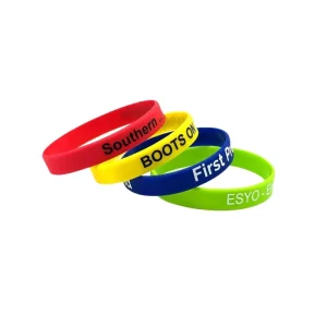 Factory Direct Customizable Silicone Bracelet Color Printing Text Logo Engraving for Sports Advertising Promotion Wristband