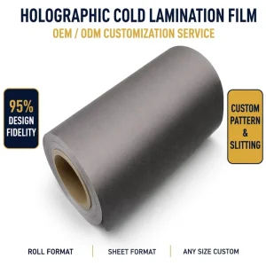 Factory Direct Holographic Cold Lamination Film 50mic Sand Glitter Effect Roll Sheet For Sticker Printing