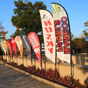 Factory Direct Large Teardrop Blade Feather Flags Custom Beach Flag for Outdoor Advertising Stand Banner
