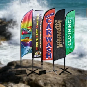 Factory Direct Pennant Teardrop Banner Flag Reusable Double Sided Custom Easy Assemble Eye Catching Trade Shows Corporate