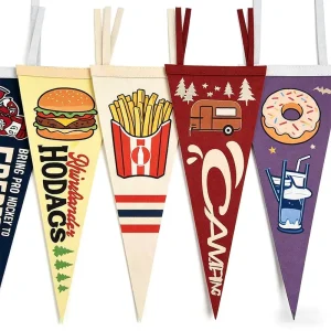 Factory Direct Polyester Felt Pennant Flag Custom Logo Digital Printing Waterproof Durable Event Promotion Party