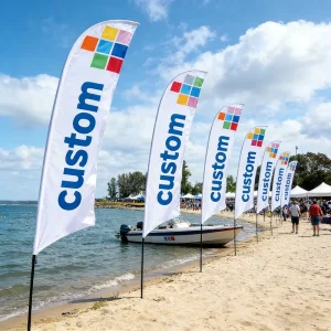 Factory Direct Portable Teardrop Banner Flag Easy Assemble Reusable Eco Friendly Retail Storefronts Grand Openings Promotional