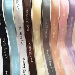 Factory Direct Sale Eco-friendly Luxury Printed Logo Polyester Satin Ribbon for Gift Decoration & Clothing Accessories