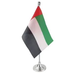 Factory Direct Sale United Arab Emirates Table Flag 4×6” with Pole and Base
