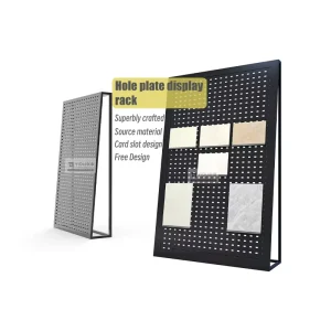 Factory Direct Sales Adjustable Custom Logo Store Metal Hanging Punching Plate Tile Display Stand