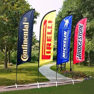 Factory Direct Sales Water-Based Telescopic Flagpole Beach Advertising Flag for Promotional Flags and Banners