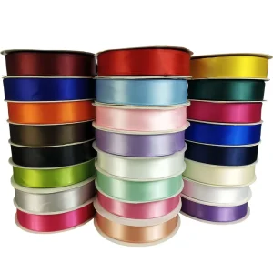 Factory Direct Satin Ribbons Double-Sided 5cm 25 Yards Polyester Fabric Embroidered Solid Logo for Hair & Gifts