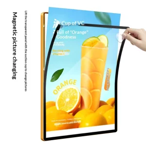 Factory Direct Ultra thin Aluminum Alloy LED Light Box Indoor Rounded Magnetic Milk Tea Shop Luminous Display Board Ordering