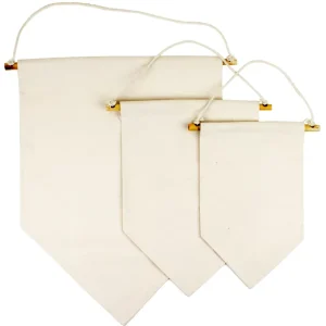 Factory Directly Custom Size Logo Cotton Canvas Digital Fabric Printed Display Natural Wall Hanging Pennant Flag Banner