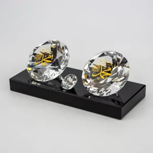 Factory Golden Engraved Crystal Diamond Islamic Gift for Wedding Religious Gifts