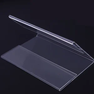 Factory Modern Office Portable Removable Sturdy Clear Acrylic L Shape Table Sign Transparent Standing Sign