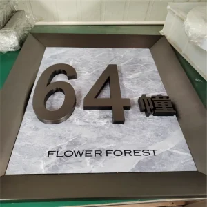 Factory Modern Stainless Steel Custom Engraved House Number Sign Eco Friendly Water Resistant Hotel Store Wall
