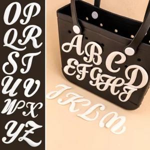 Factory New Designer Custom PVC Big Bag Charm Letters Decoration Stylish Alphabet Accessories for Handbags
