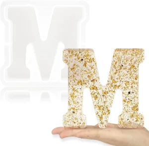 Factory OEM M Capital Letter Epoxy Resin Silicone Letter Mold Suitable for Making Letters Word Logo Art Making Cakes Home Decor